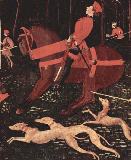 paolo uccello Portion of Paolo Uccello The Hunt Spain oil painting art